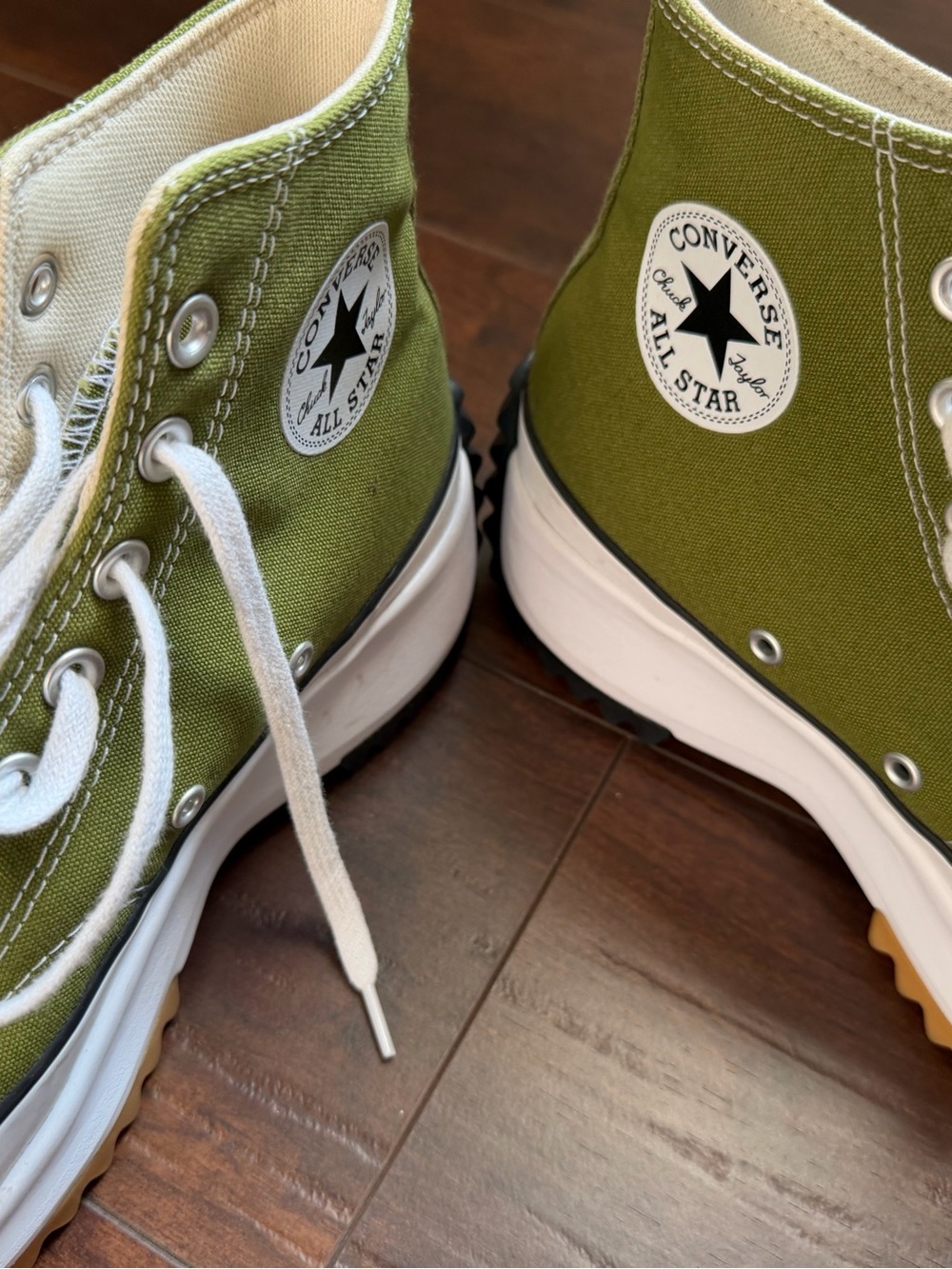 Converse Run Star Hike High Top Platform Sneakers Olive Green Women’s 10 - Picture 4 of 9